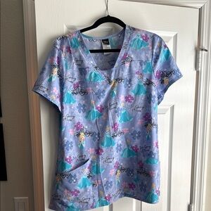 Disney Cinderella Themed Scrub Top Large